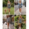 Ekouaer Womens Summer Casual Sleeveless Rompers 2026 Floral Loose Shorts Overalls Adjustable Boho Jumpsuits with Pockets(Black Leaves Print)