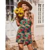 Ekouaer Womens Summer Casual Sleeveless Rompers 2026 Floral Loose Shorts Overalls Adjustable Boho Jumpsuits with Pockets(Blue Leaves Floral)