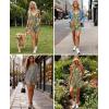 Ekouaer Womens Summer Casual Sleeveless Rompers 2026 Floral Loose Shorts Overalls Adjustable Boho Jumpsuits with Pockets(Green Leaves Floral)