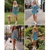 Ekouaer Womens Summer Casual Sleeveless Rompers 2026 Floral Loose Shorts Overalls Adjustable Boho Jumpsuits with Pockets(Lake Blue Print)