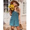 Ekouaer Womens Summer Casual Sleeveless Rompers 2026 Floral Loose Shorts Overalls Adjustable Boho Jumpsuits with Pockets(Lake Blue Print)