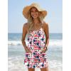 Ekouaer Womens Summer Casual Sleeveless Rompers 2026 Floral Loose Shorts Overalls Adjustable Boho Jumpsuits with Pockets(Star Flag)
