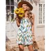 Ekouaer Womens Summer Casual Sleeveless Rompers 2026 Floral Loose Shorts Overalls Adjustable Boho Jumpsuits with Pockets(White Leaves Print)