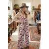 Ekouaer Womens Summer Jumpsuits Dressy Sleeveless Wide Leg Long Pants Rompers Casual One Piece Outfits with Pockets(Black Floral)