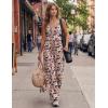 Ekouaer Womens Summer Jumpsuits Dressy Sleeveless Wide Leg Long Pants Rompers Casual One Piece Outfits with Pockets(Black Floral)