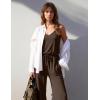 Ekouaer Womens Summer Jumpsuits Dressy Sleeveless Wide Leg Long Pants Rompers Casual One Piece Outfits with Pockets(Brown)
