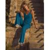 Ekouaer Womens Summer Jumpsuits Dressy Sleeveless Wide Leg Long Pants Rompers Casual One Piece Outfits with Pockets(Dark Blue)