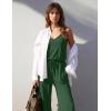 Ekouaer Womens Summer Jumpsuits Dressy Sleeveless Wide Leg Long Pants Rompers Casual One Piece Outfits with Pockets(Green)