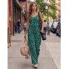 Ekouaer Womens Summer Jumpsuits Dressy Sleeveless Wide Leg Long Pants Rompers Casual One Piece Outfits with Pockets(Green Floral)