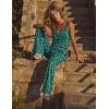 Ekouaer Womens Summer Jumpsuits Dressy Sleeveless Wide Leg Long Pants Rompers Casual One Piece Outfits with Pockets(Green Floral)
