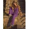 Ekouaer Womens Summer Jumpsuits Dressy Sleeveless Wide Leg Long Pants Rompers Casual One Piece Outfits with Pockets(Purple)