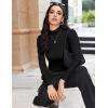 Ekouaer Women’s Turtleneck Long Sleeve Shirts Thermal Underwear Tops Basic Slim Fit Fall Fashion Lightweight Top(Black)