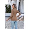 Ekouaer Women’s Turtleneck Long Sleeve Shirts Thermal Underwear Tops Basic Slim Fit Fall Fashion Lightweight Top(Brown)