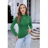 Ekouaer Women’s Turtleneck Long Sleeve Shirts Thermal Underwear Tops Basic Slim Fit Fall Fashion Lightweight Top(Dark Green)