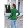 Ekouaer Women’s Turtleneck Long Sleeve Shirts Thermal Underwear Tops Basic Slim Fit Fall Fashion Lightweight Top(Dark Green)