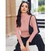 Ekouaer Women’s Turtleneck Long Sleeve Shirts Thermal Underwear Tops Basic Slim Fit Fall Fashion Lightweight Top(Dirty Pink)