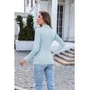 Ekouaer Women’s Turtleneck Long Sleeve Shirts Thermal Underwear Tops Basic Slim Fit Fall Fashion Lightweight Top(Light Blue)