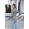Ekouaer Women’s Turtleneck Long Sleeve Shirts Thermal Underwear Tops Basic Slim Fit Fall Fashion Lightweight Top(Light Gray)