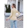 Ekouaer Women’s Turtleneck Long Sleeve Shirts Thermal Underwear Tops Basic Slim Fit Fall Fashion Lightweight Top(Light Khaki)
