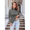 Ekouaer Women’s Turtleneck Long Sleeve Shirts Thermal Underwear Tops Basic Slim Fit Fall Fashion Lightweight Top(Medium Gray)