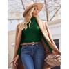 Ekouaer Women’s Turtleneck Shirts Ribbed Pullover Sweater Long Sleeves Tops Midweight Thermal Underwear Blouse(Evergreen)