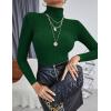 Ekouaer Women’s Turtleneck Shirts Ribbed Pullover Sweater Long Sleeves Tops Midweight Thermal Underwear Blouse(Evergreen)