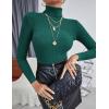 Ekouaer Women’s Turtleneck Shirts Ribbed Pullover Sweater Long Sleeves Tops Midweight Thermal Underwear Blouse(Green)