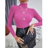 Ekouaer Women’s Turtleneck Shirts Ribbed Pullover Sweater Long Sleeves Tops Midweight Thermal Underwear Blouse(Rose Red)