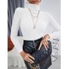 Ekouaer Women’s Turtleneck Shirts Ribbed Pullover Sweater Long Sleeves Tops Midweight Thermal Underwear Blouse(White)
