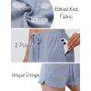 Ekouaer Womens Waffle Knit Pajama Shorts Soft Drawstring Lounge bottoms Casual Workout Shorts with Pockets(Dark Grey)
