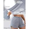 Ekouaer Womens Waffle Knit Pajama Shorts Soft Drawstring Lounge bottoms Casual Workout Shorts with Pockets(Navy Blue)