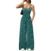 Ekouaer Jumpsuits for Women Sleeveless Spaghetti Strap Womens Jumpsuit One Piece Wide Leg Summer Romper With Pockets 2026(Green Floral)