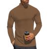 Ekouaer Men’s Mock Turtleneck Long Sleeve Turtle Neck Tops Lightweight Undershirt Thermal Sweater Shirts(Brown)