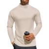 Ekouaer Men’s Mock Turtleneck Long Sleeve Turtle Neck Tops Lightweight Undershirt Thermal Sweater Shirts(Champagne Beige)