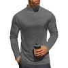 Ekouaer Men’s Mock Turtleneck Long Sleeve Turtle Neck Tops Lightweight Undershirt Thermal Sweater Shirts(Gray)