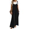 Ekouaer Women’s Casual Overalls Boho Floral Loose Wide Leg Jumpsuits Summer Pleated Outfits with Pockets(Black)