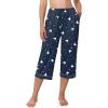 Ekouaer Womens Pajamas Pants Capri Pj Bottoms with Pockets Comfy Drawstring Printed Lounge Soft Sleep Pants(Butterfly)