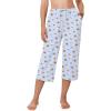 Ekouaer Womens Pajamas Pants Capri Pj Bottoms with Pockets Comfy Drawstring Printed Lounge Soft Sleep Pants(Clear Blue Dogs)