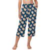 Ekouaer Womens Pajamas Pants Capri Pj Bottoms with Pockets Comfy Drawstring Printed Lounge Soft Sleep Pants(Navy Blue Dogs)