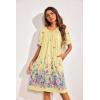Ekouaer 2 Pack House Dresses for Women with Pockets Short Sleeve Moo Moos Floral Print Mumu Dresses(Blue Floral/Yellow Butterfly)