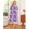 Ekouaer 2 Pack House Dresses for Women with Pockets Short Sleeve Moo Moos Floral Print Mumu Dresses(Purple Floral/Evening Blue Vines)