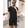 Ekouaer Mens Pajamas Sets Shorts Soft Short Sleeve Pjs Breathable Quick Dry Summer Sleepwear Casual Lounge Sets with Pockets(Black)