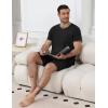 Ekouaer Mens Pajamas Sets Shorts Soft Short Sleeve Pjs Breathable Quick Dry Summer Sleepwear Casual Lounge Sets with Pockets(Black)