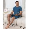 Ekouaer Mens Pajamas Sets Shorts Soft Short Sleeve Pjs Breathable Quick Dry Summer Sleepwear Casual Lounge Sets with Pockets(Deep Blue)