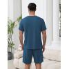 Ekouaer Mens Pajamas Sets Shorts Soft Short Sleeve Pjs Breathable Quick Dry Summer Sleepwear Casual Lounge Sets with Pockets(Deep Blue)