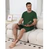 Ekouaer Mens Pajamas Sets Shorts Soft Short Sleeve Pjs Breathable Quick Dry Summer Sleepwear Casual Lounge Sets with Pockets(Deep Green)