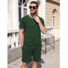 Ekouaer Mens Pajamas Sets Shorts Soft Short Sleeve Pjs Breathable Quick Dry Summer Sleepwear Casual Lounge Sets with Pockets(Deep Green)