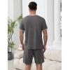 Ekouaer Mens Pajamas Sets Shorts Soft Short Sleeve Pjs Breathable Quick Dry Summer Sleepwear Casual Lounge Sets with Pockets(Grey)