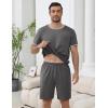 Ekouaer Mens Pajamas Sets Shorts Soft Short Sleeve Pjs Breathable Quick Dry Summer Sleepwear Casual Lounge Sets with Pockets(Grey)