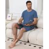 Ekouaer Mens Pajamas Sets Shorts Soft Short Sleeve Pjs Breathable Quick Dry Summer Sleepwear Casual Lounge Sets with Pockets(Grey Blue)